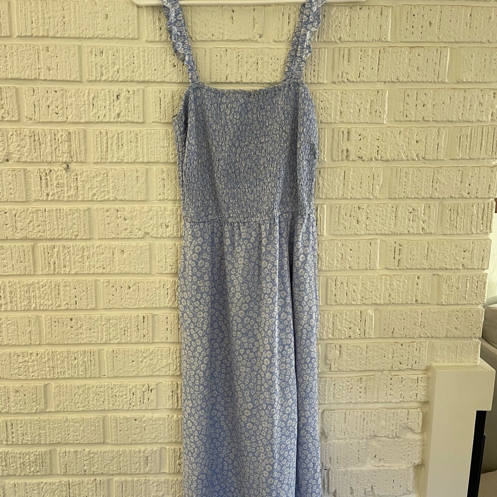 Abercrombie & Fitch Light Blue Floral Midi Dress